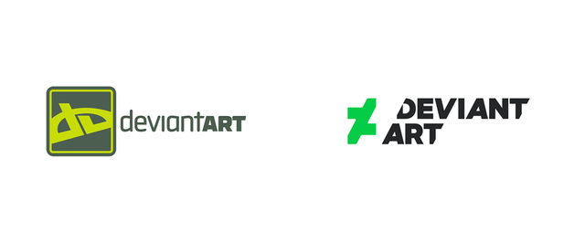  Logo cũ và mới của trang Deviantart. 