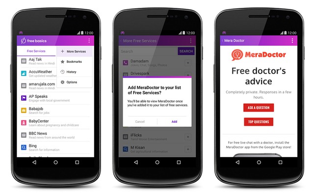  Free Basics cho phép người dùng truy cập miễn phí vào các trang nội dung liên quan tới thời tiết, sức khỏe và thậm chí là Facebook phiên bản rút gọn. 
