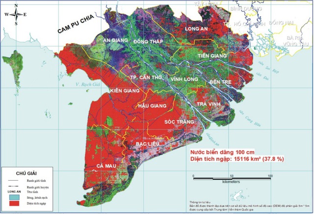  Bán đảo Cà Mau được dự đoán là sẽ chìm dưới nước trong thế kỷ này. 