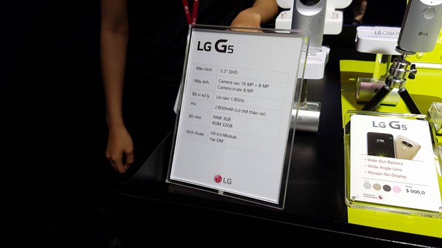  Hình ảnh cho thấy LG G5 được giới thiệu tại Việt Nam sử dụng vi xử lý Snapdragon 652. 