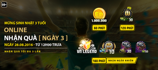 
Cơ hội nhận được Vietnam Legend vào ngày 28/8 tới.
