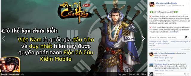 Game thủ Việt sẽ được chơi Độc Cô Cửu Kiếm Mobile trước các quốc gia khác