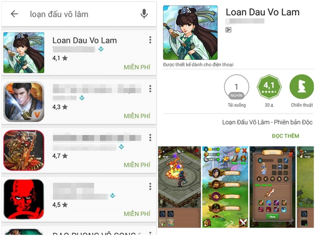 
Đột nhiên xuất hiện một tựa game sử dụng cái tên “Loan Dau Vo Lam”
