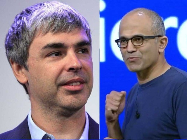 
CEO Alphabet - Larry Page và CEO Microsoft - Satya Nadella.

