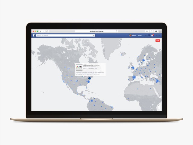 Bản đồ Facebook live toàn cầu