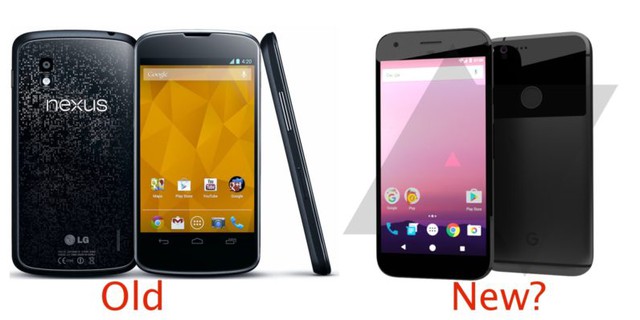 Nexus 4 trái và Nexus mới bên phải, trông cũng giống nhau phết