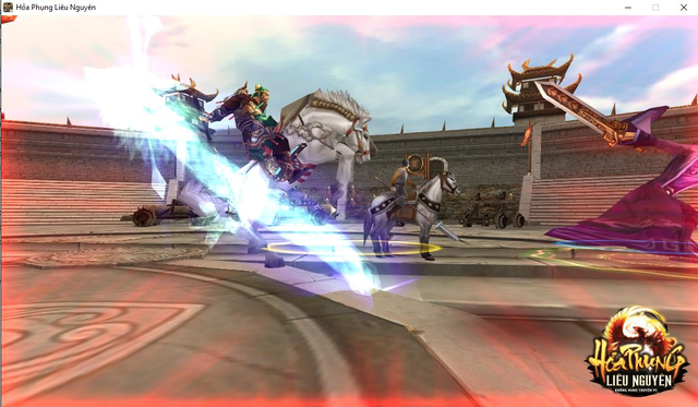 Tạo hình Quan Vũ cưỡi ngựa Xích Thố chiến đấu trong game chiến thuật Hỏa Phụng Liêu Nguyên