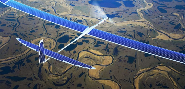  Hình mô phỏng máy bay không người lái Solara 50 của Google. 