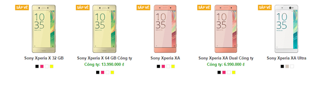  Đã có giá bán chính hãng của smartphone Xperia X và Xperia XA tại Việt Nam 