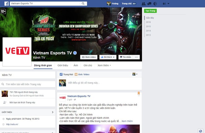 
Fanpage chính thức của Vietnam Esports TV
