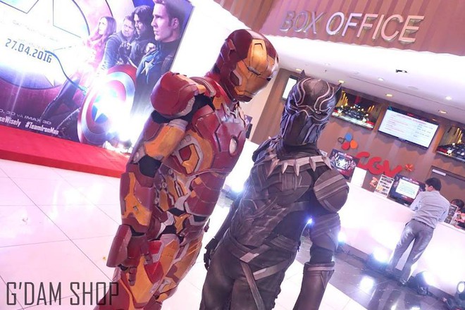 
Bộ cosplay Iron Man và Black Panther được thực hiện bởi GDam Shop
