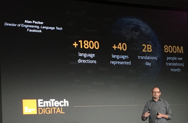  Alan Packer tại buổi hội nghị EmTech Digital nơi ông giới thiệu về sản phẩm mới này 