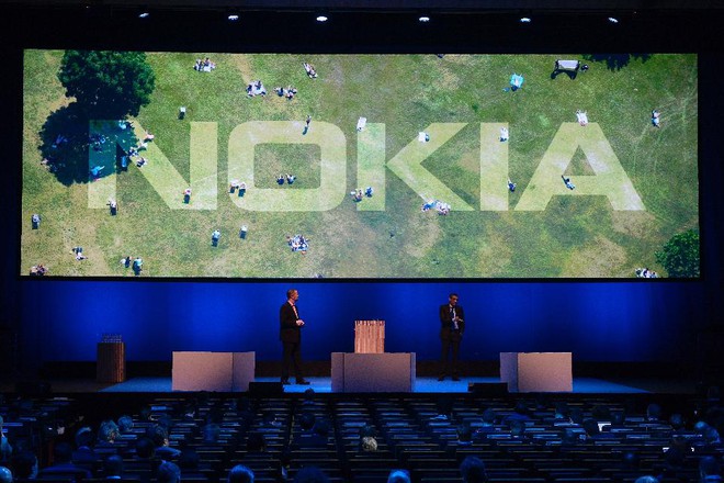  CEO của Nokia, ông Rajeev Suri tại hội thảo truyền thông trong khuôn khổ Triển lãm Di động Toàn cầu MWC 2016 