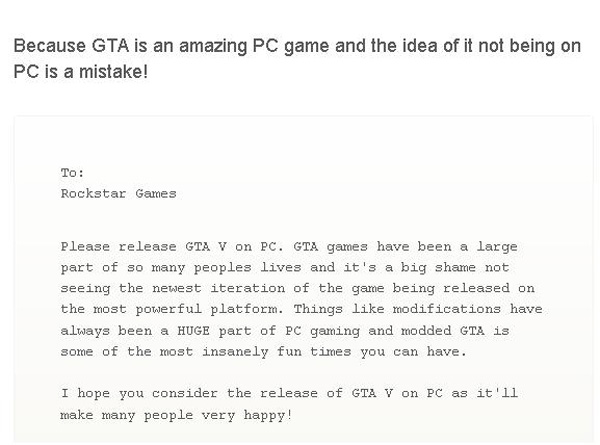 41.000 chữ kí ủng hộ Rockstar mang GTA lên PC 2