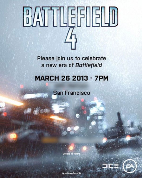 Battlefield 4 sẽ được tiết lộ vào ngày 26/3 2