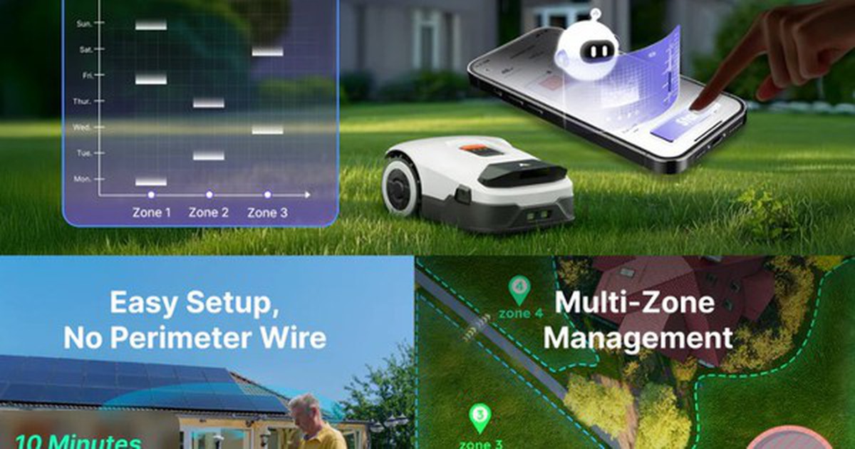 Robot cắt cỏ ANTHBOT Genie ra mắt với AI và định vị RTK, không cần dây biên