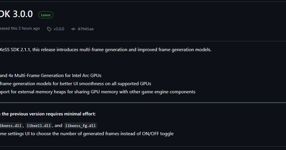 Intel phát hành bộ công cụ XeSS 3 SDK, công nghệ nâng cấp hình ảnh vẫn độc quyền Windows