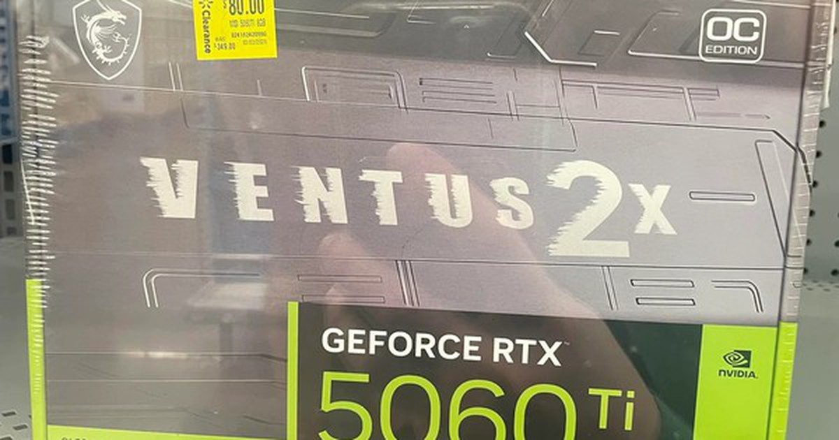 Người dùng mua được MSI RTX 5060 Ti Ventus 2X với giá chỉ 80 USD tại Walmart