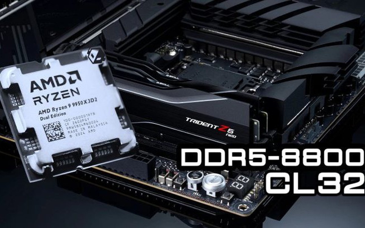 ASUS ROG Crosshair X870E APEX cùng Ryzen 9 9950X3D2 đạt DDR5-8800 MT/s, nhưng con số CL32 mới là thứ khiến giới ép xung thực sự ngỡ ngàng