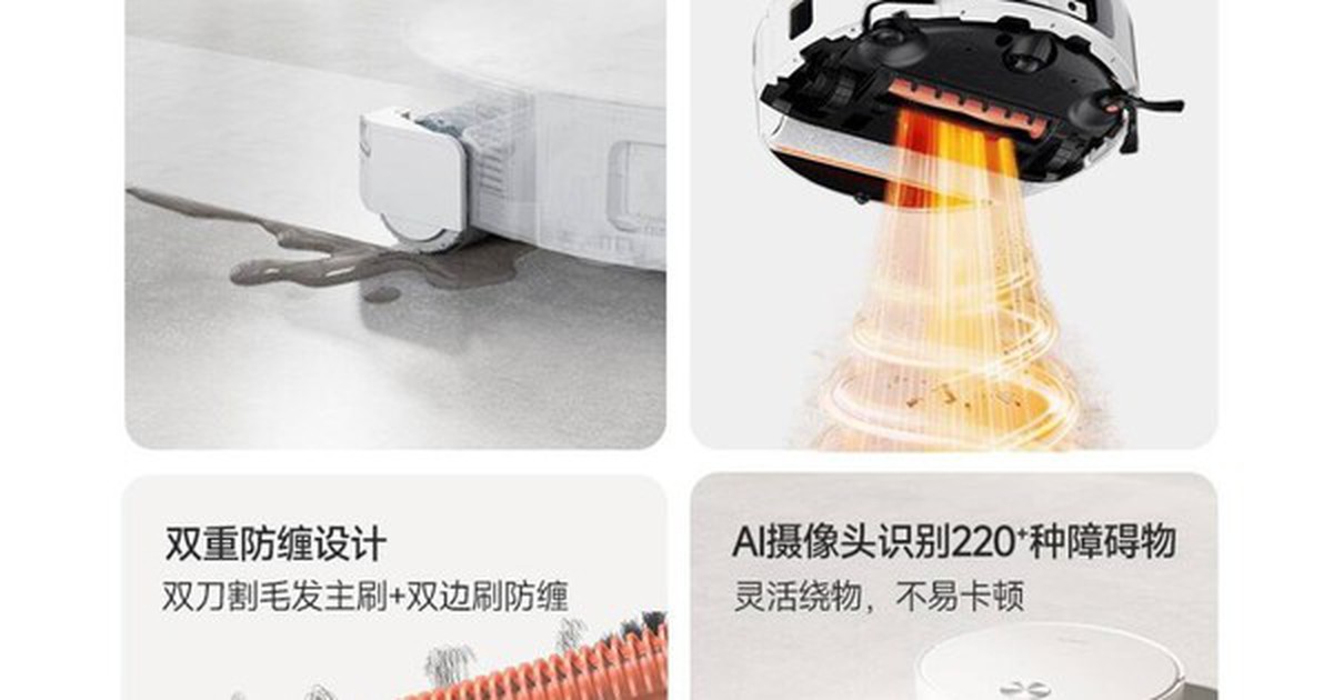 Xiaomi ra robot lau nhà 10 triệu, thay miếng lau xoay bằng con lăn mới