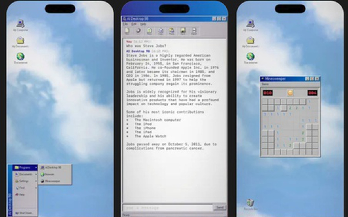 Gửi AI về năm 1998, một lập trình viên tạo ra Windows 98 "biết nói", có cả dial-up và Minesweeper