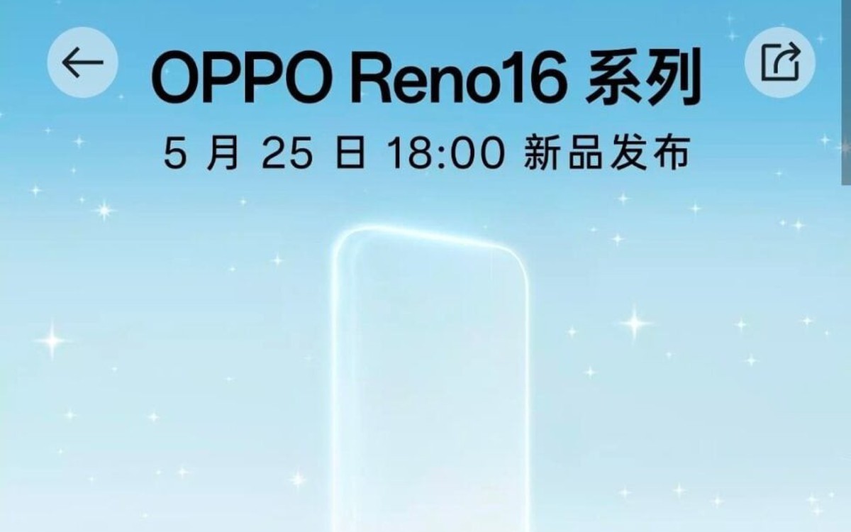 OPPO Reno16 ra mắt 25/5: Pin 7.000mAh, camera 200 "chấm"