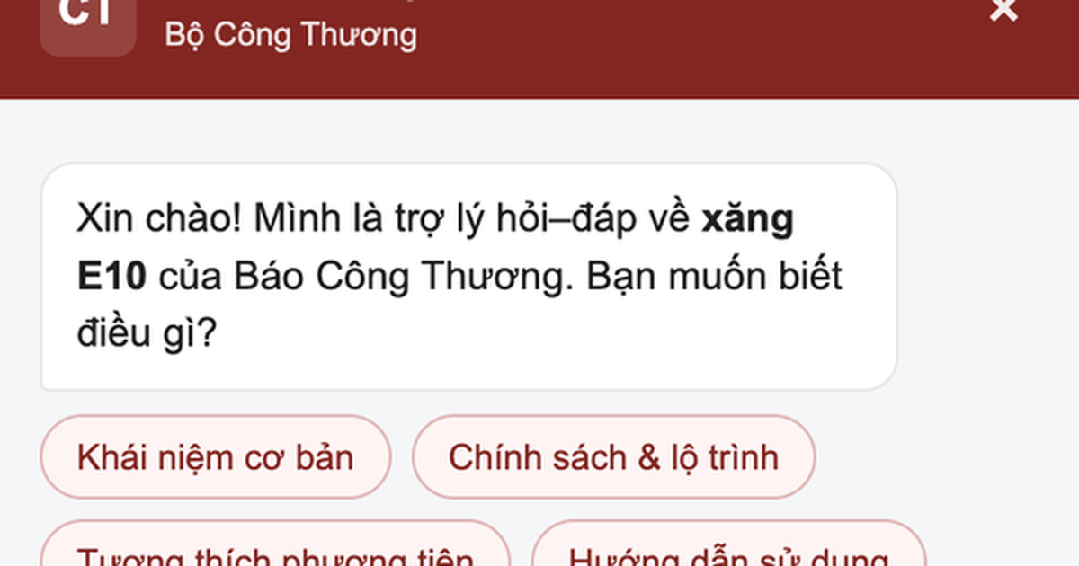 Xăng E10 vừa bán đại trà, Bộ Công Thương lập chatbot giải đáp cho người dân