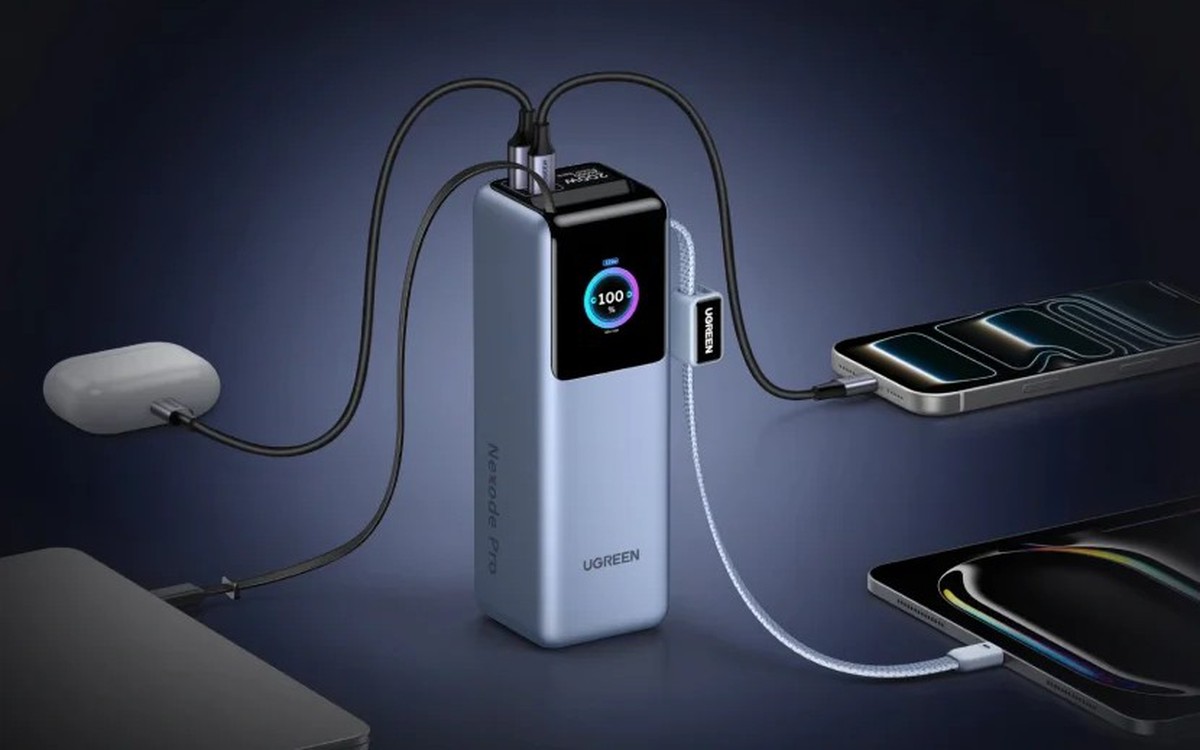 Ugreen ra mắt pin sạc dự phòng 25.000mAh mới: Công suất 200W, tích hợp sẵn 2 dây sạc, vẫn có thể mang lên máy bay