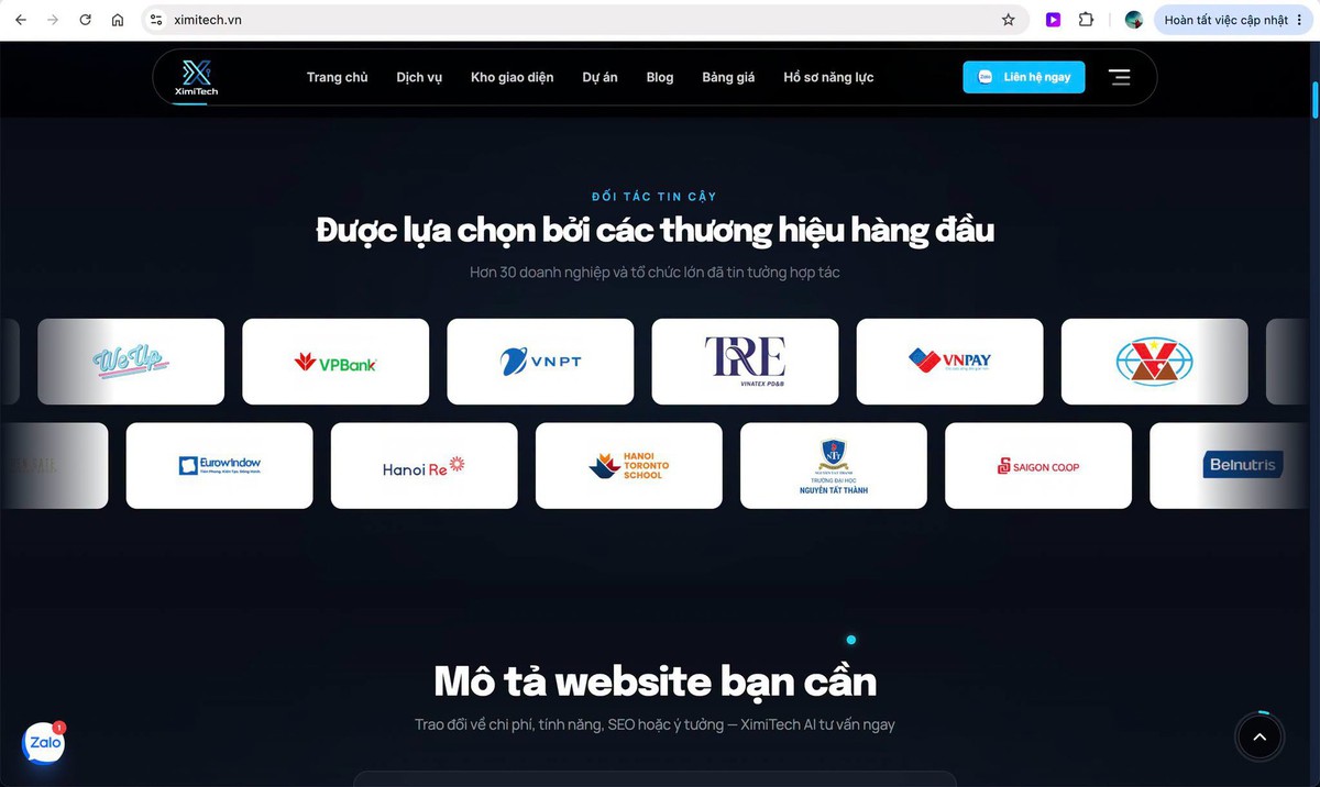 Website thiết kế từ 1,8 triệu đồng nhưng trưng bày logo hàng loạt doanh nghiệp lớn, cộng đồng mạng đặt câu hỏi về mối quan hệ hợp tác