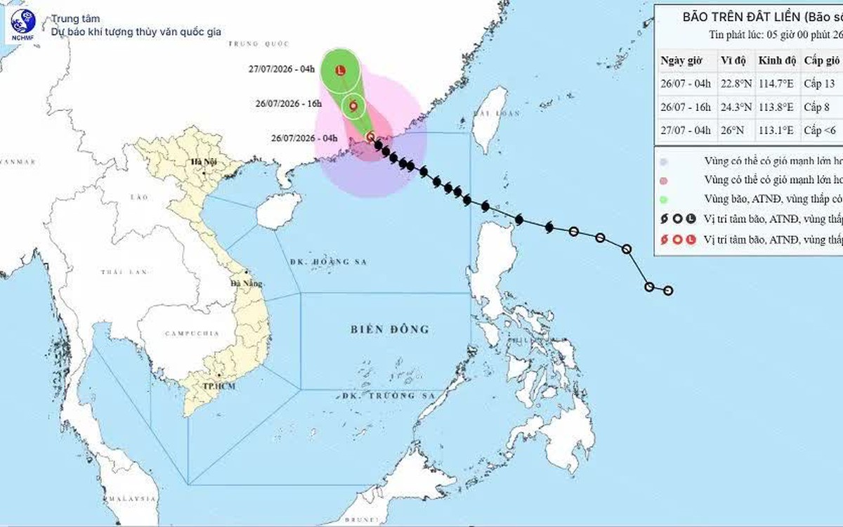 Bão số 2 suy yếu, không ảnh hưởng trực tiếp đất liền Việt Nam