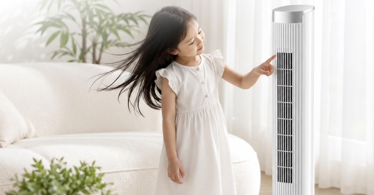 Chiếc quạt tháp “hiểu” nhiệt độ phòng: Khi làm mát trong nhà không chỉ là thổi gió thật mạnh