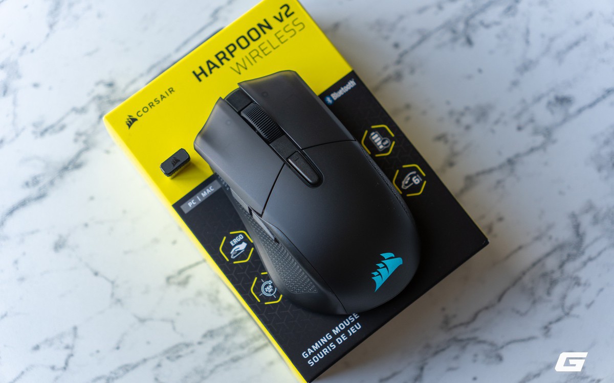 Trên tay Corsair Harpoon v2 Wireless: Rất nhẹ, ôm tay, linh hoạt trong từng cú vẩy với cảm biến 26K DPI