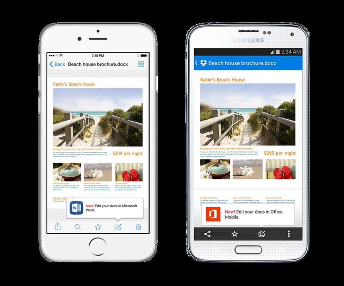 Dropbox cho iOS và Android 