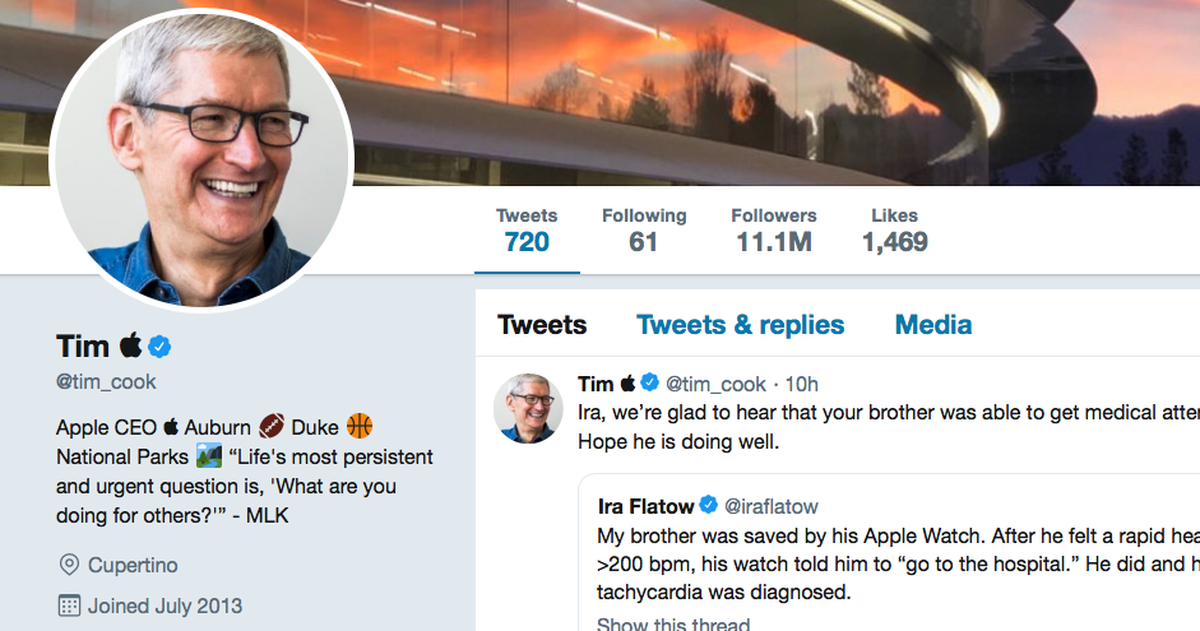 CEO Apple Tim Cook đổi tên Twitter thành 