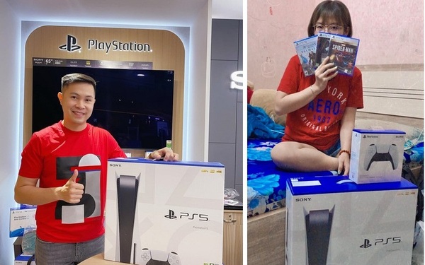 The person excitedly showed off the device, who sold the PS5 in the night
