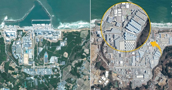 The satellite perspective shows how frightening the impact that Japan’s discharge of nuclear wastewater will be into the sea