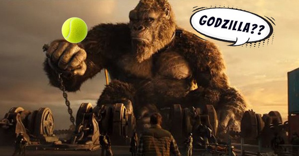 The ferocious monster king on the silver screen turned out to be just a tennis ball on set