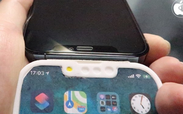 IPhone 13 Pro model revealed with smaller rabbit ear groove, speaker and selfie camera placement changed