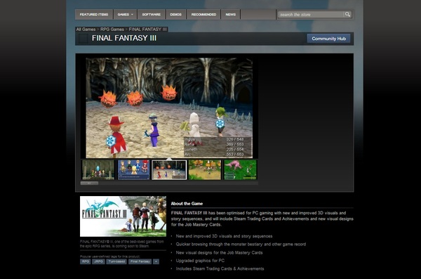 Final Fantasy III sẽ phát hành trên PC qua Steam 1