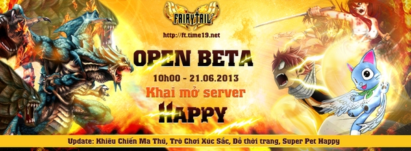 Fairy Tail mở của Open Beta, tặng 1000 Gift Code server Happy 1