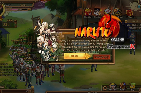 Cùng soi Webgame Naruto Việt Nam trong ngày mở cửa 9