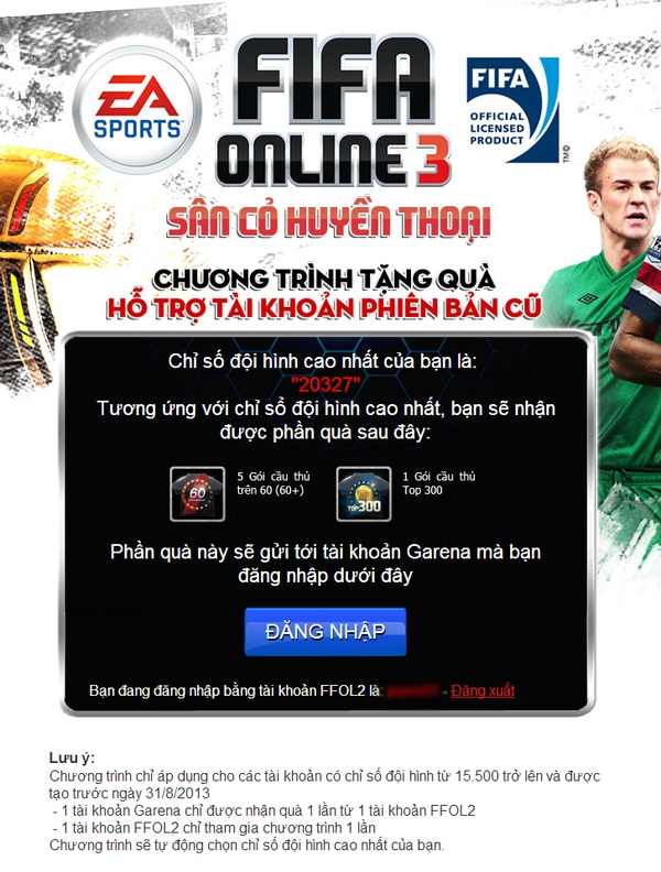 VED chính thức tặng quà hỗ trợ game thủ FIFA Online 2 3