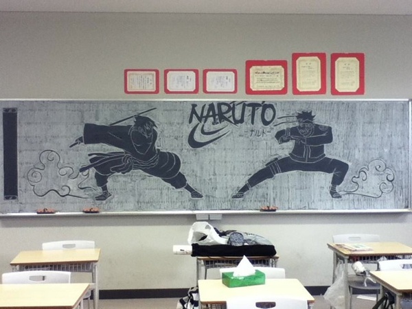 Nghệ thuật bảng phấn của học sinh Nhật Bản 8