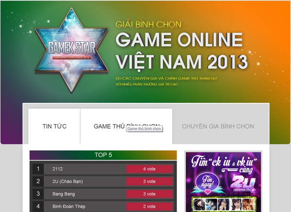 Hướng dẫn cách bình chọn sự kiện GameK Star 2013 4