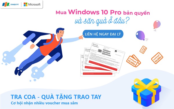 Where to buy copyrighted Windows 10 Pro COEM and receive gifts from Synnex FPT?