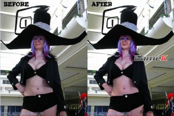 Hãi hùng cosplay trước và sau khi photoshop 20