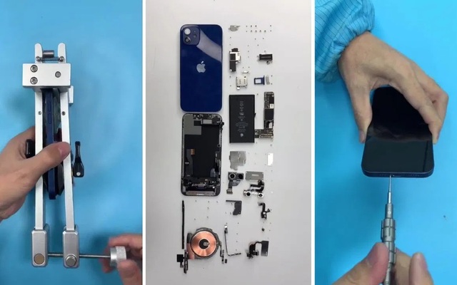 Video 'mổ bụng' iPhone 12: Màn hình mỏng hơn, pin nhỏ hơn, bo mạch hình chữ L