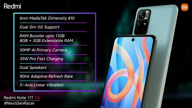 Redmi Note 11T 5G ra mắt: Dimensity 810, màn hình 90Hz, pin 5000mAh, sạc nhanh 33W, giá từ 5.2 triệu đồng - Ảnh 2.