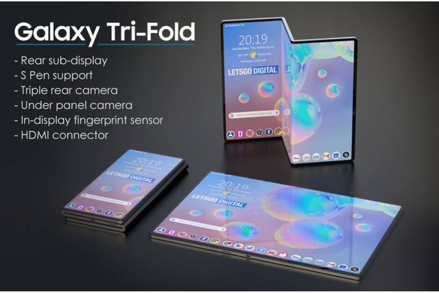 This is Samsung's 3-fold folding screen smartphone design - Photo 2.