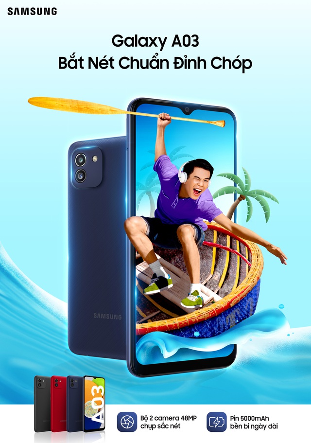 Galaxy A03 ra mắt với pin 5000mAh, camera 48MP, giá 3 triệu đồng - Ảnh 1.